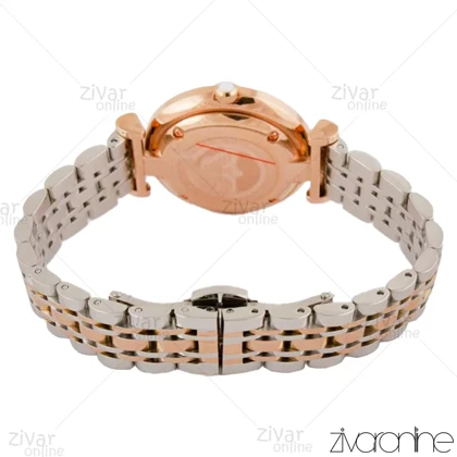 ساعت امپریو آرمانی زنانه رزگلد نقره ای صفحه نگین‌دار 104403