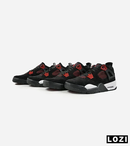 کفش کتانی مردانه مشکی قرمز Nike air jordan 4