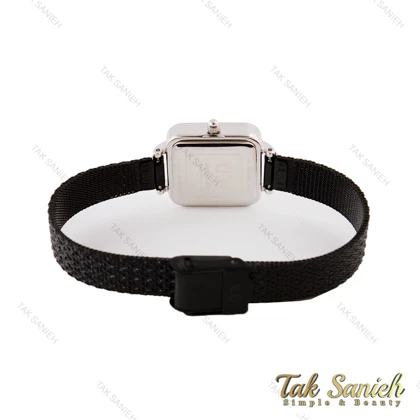 ساعت دنیل ولینگتون زنانه مربعی سیلور بند حصیری مشکی DW-5732-L
