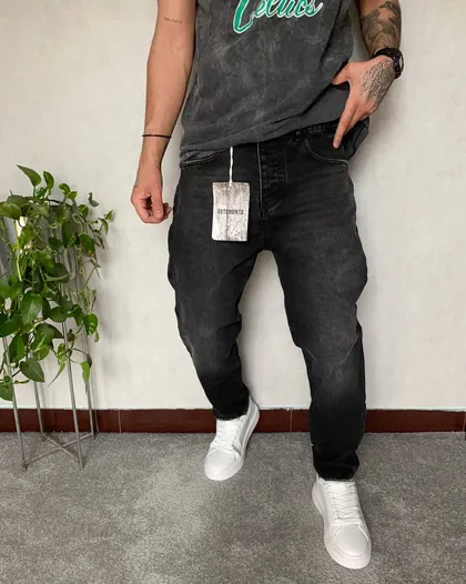 شلوار مام فیت ذغالی سنگشور VETEMENTS ساده 1435