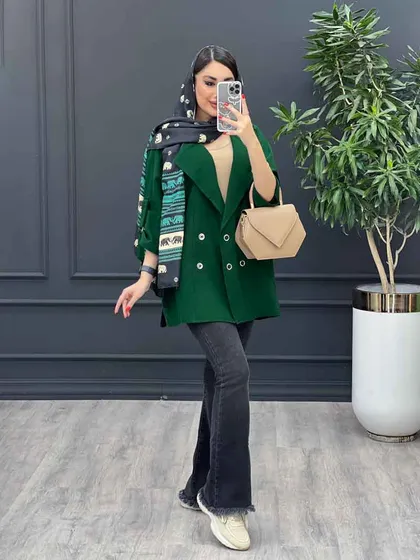 مانتو چهار دکمه آستین سگک