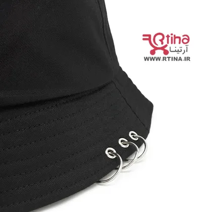 کلاه باکت پیرسینگ دار مدل الین رنگ مشکی