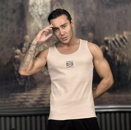 رکابی تنک تاپ کبریتی کرم Loewe