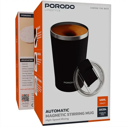 ماگ همزن دار شارژی پرودو Porodo مدل PDSSMHQ168BL ظرفیت 400 میلی لیتر