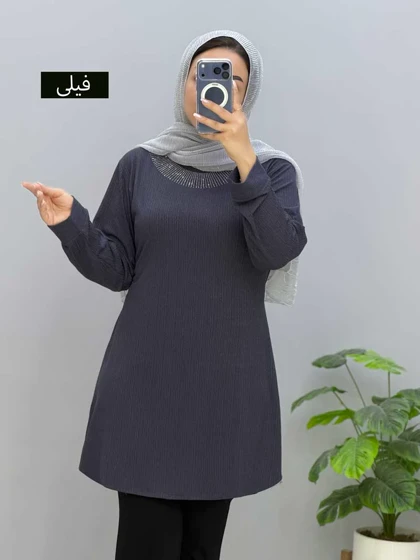تونیک یقه گرد کریشه سیلان کد 9352598