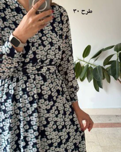 پیراهن حریر سرمه سری 11