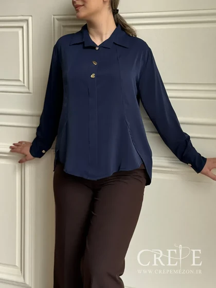 شومیز سه دکمه بغل هلال