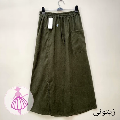 دامن مخمل کبریتی چاک‌دار در رنگبندی متنوع(کد1418)