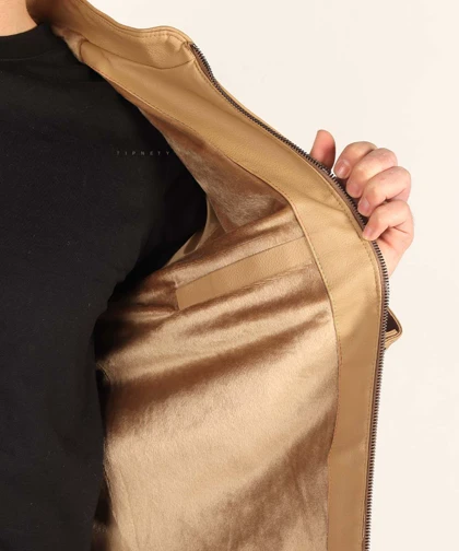 کت چرم مردانه ساده 6313