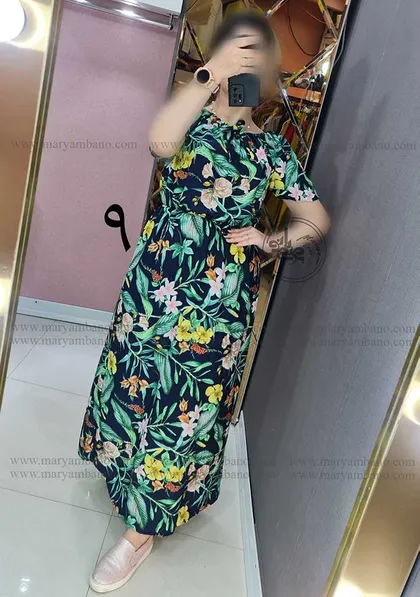 پیراهن نخی دکلته