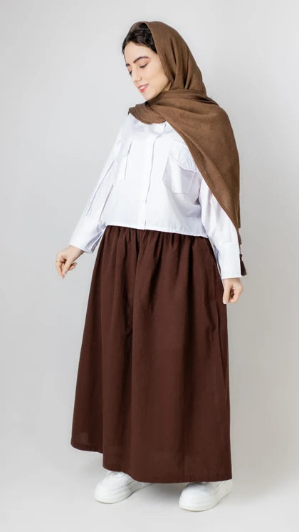 دامن چین‌دار لینن