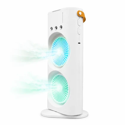 پنکه مه پاش شارژی دو قلو مدل Double-ended Spray Fan ریموت دار