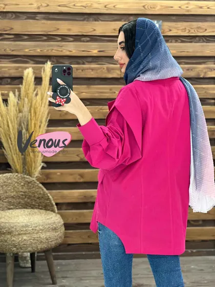 مانتو لینن دودکمه مدل آیریس
