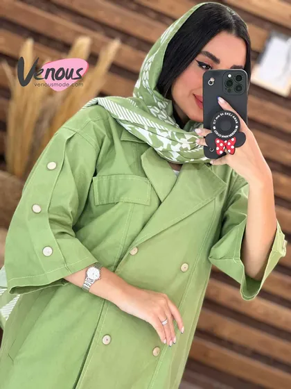 مانتو لینن کتی آستین دکمه