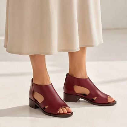 صندل چرم طبیعی زنانه کد 585