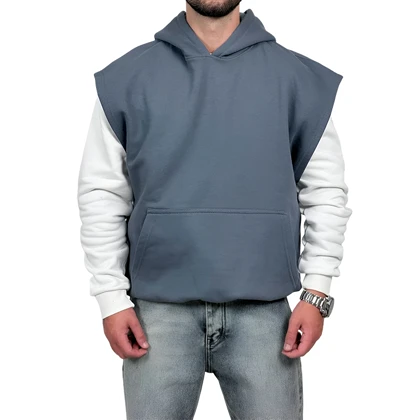 هودی وست سه نخ طوسی طرح ساده