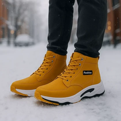 کفش ساق‌دار مردانه نسکافه ای مدل EMTO ویژه