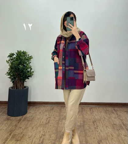 کت پشمی آلبالو