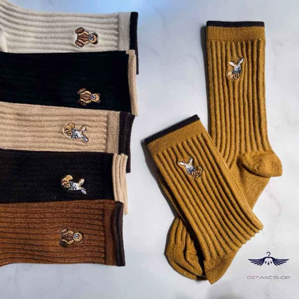 جوراب ساق بلند کبریتی گلدوزی برند شایسته