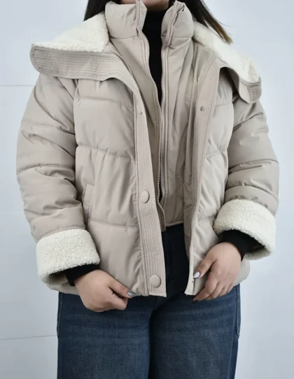 کاپشن سه دکمه دخترانه یقه تدی