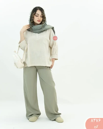 شومیز جلوبسته تک جیب جانان 8476