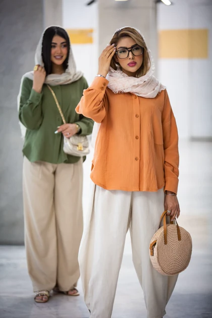 مانتو لینن پنبه پیراهنی