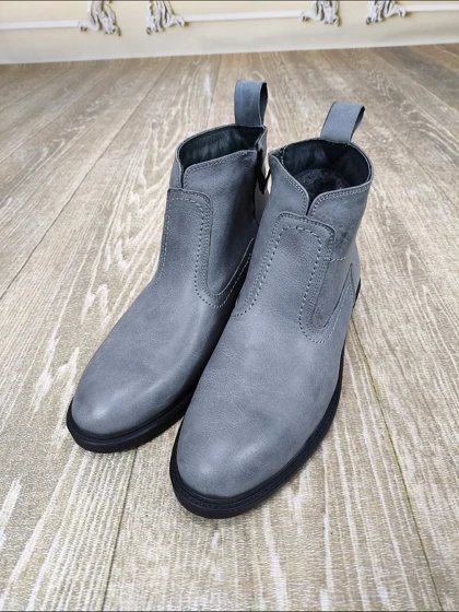 کفش نیم بوت طوسی چرم 3020