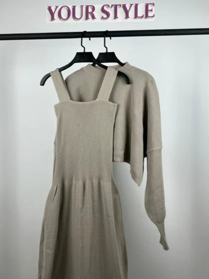 ست پیراهن بافت و رویه 7706