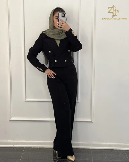 کت و شلوار زنانه کراپ مجلسی