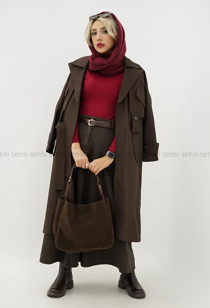 بارانی سانتانا آستر دار جیب نما@کد1004803