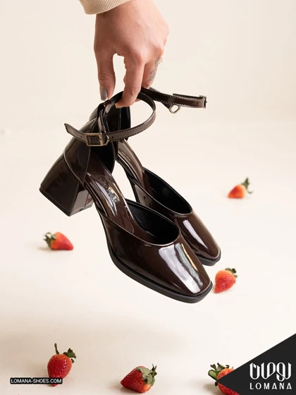 کفش پاشنه دور مچی ورنی لومانا - کد 2691