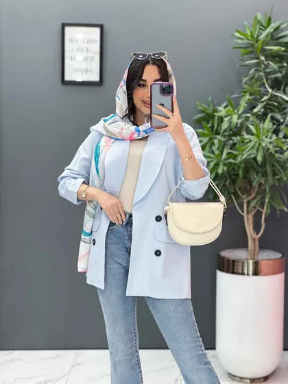 مانتو کتی چهاردکمه یقه آرشال