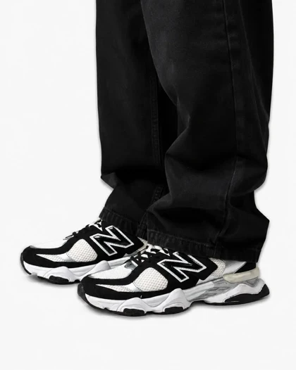 کفش کتانی بزرگ پا مدل نیوبالانس 9060 مشکی سفید New Balance 9060