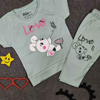 تیشرت شلوارک دخترانه خرگوش LOVE