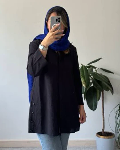 مانتو پلوتی بغل دگمه