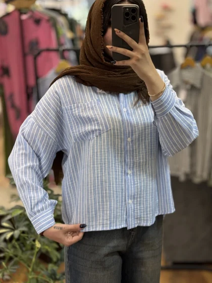 شومیز راه راه آکسفورد-2179