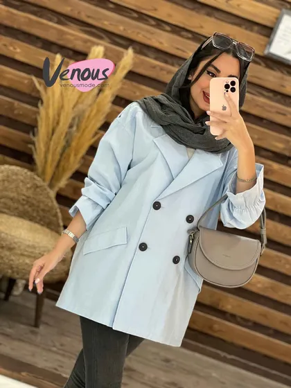 مانتو کتی چهاردکمه آستین کش