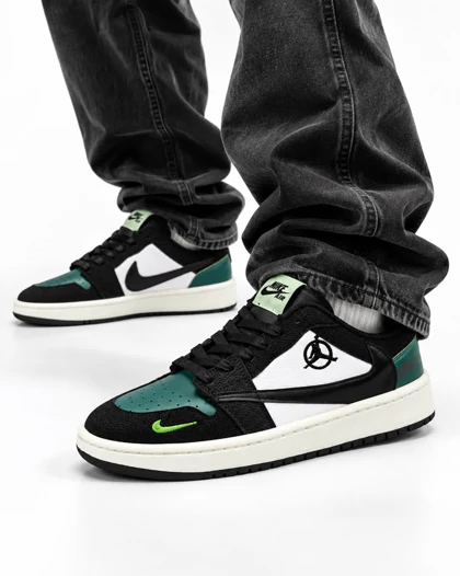 کفش کتانی مردانه مدل نایکی ترویس سفید مشکی سبز Nike travis