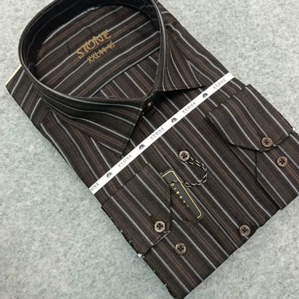 پیراهن استین بلند مردانه _ طرح راه راه قواره کلاسیک