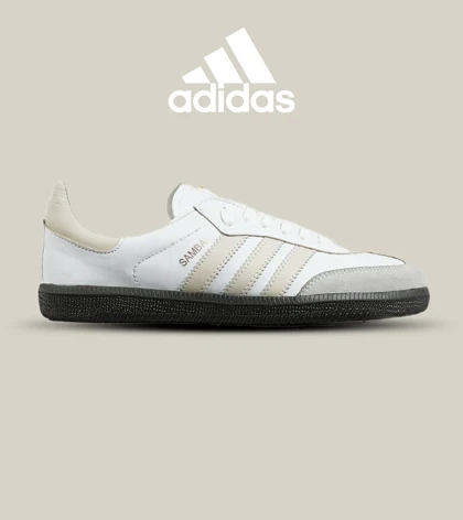 کفش کتانی مردانه و زنانه سفید کرم مشکی ADIDAS Samba مدل 7295