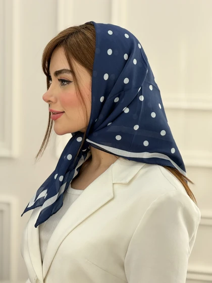 مینی اسکارف نخی خال‌خالی