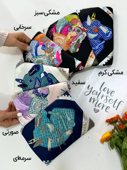 روسری ابریشم دور دست دوز (قواره 90) 30145