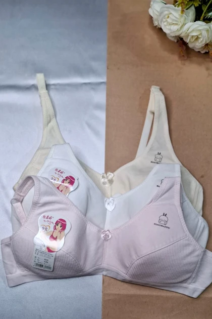 سوتین دخترانه نخی طرح قلب نرم، ضد حساسیت و راحت