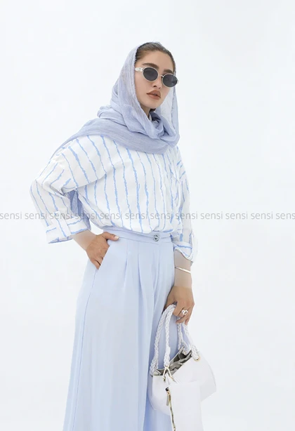 شومیز راه راه پفکی