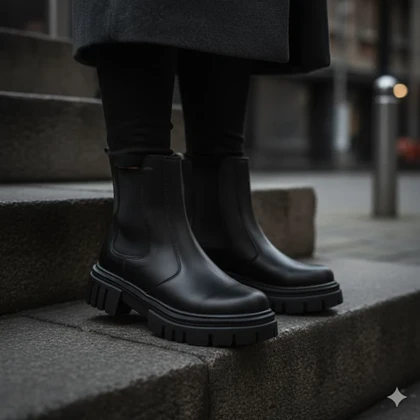 نیم بوت زنانه چلسی دوطرف کش-مشکی