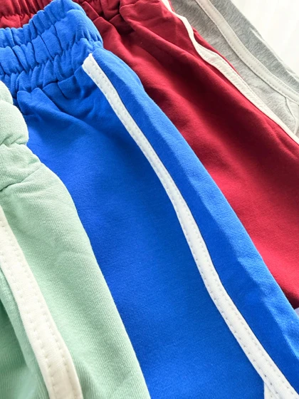 شورتک ورزشی زنانه نخ پنبه نوار دوزی