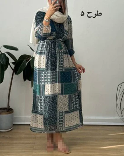 پیراهن حریر چپ و راستی ماکسی 3