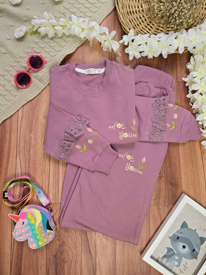 بلوز شلوار دخترانه طرح لاله گلدوزی