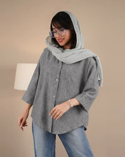 شومیز لینن زارا ترنم کد 29566