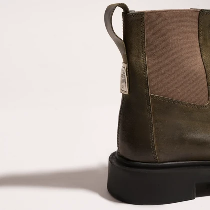 نیم بوت چرم مردانه سبز مدل rafael